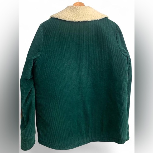 Faherty Muriel Green sherpa collar quilted Corduroy coat Size Small corduroy - Picture 2 of 5